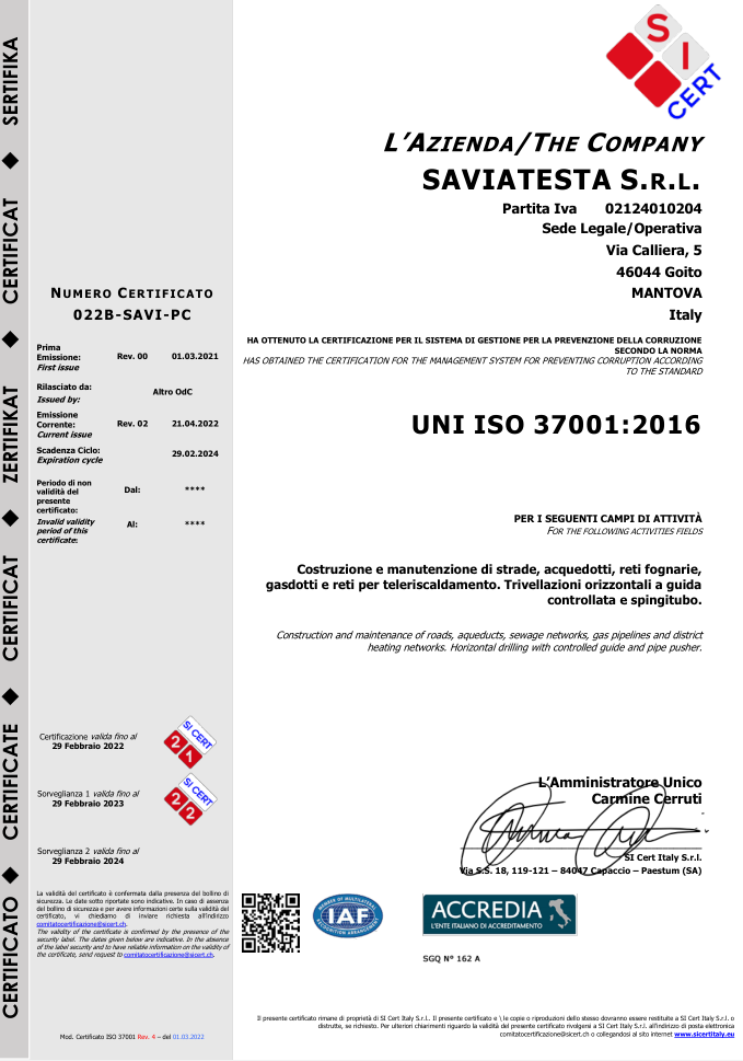 Anteprima del documento Certificato ISO 37001