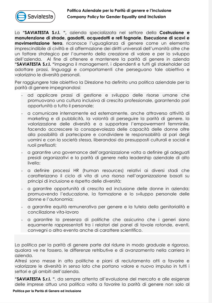 Anteprima del documento Politica Gender Quality